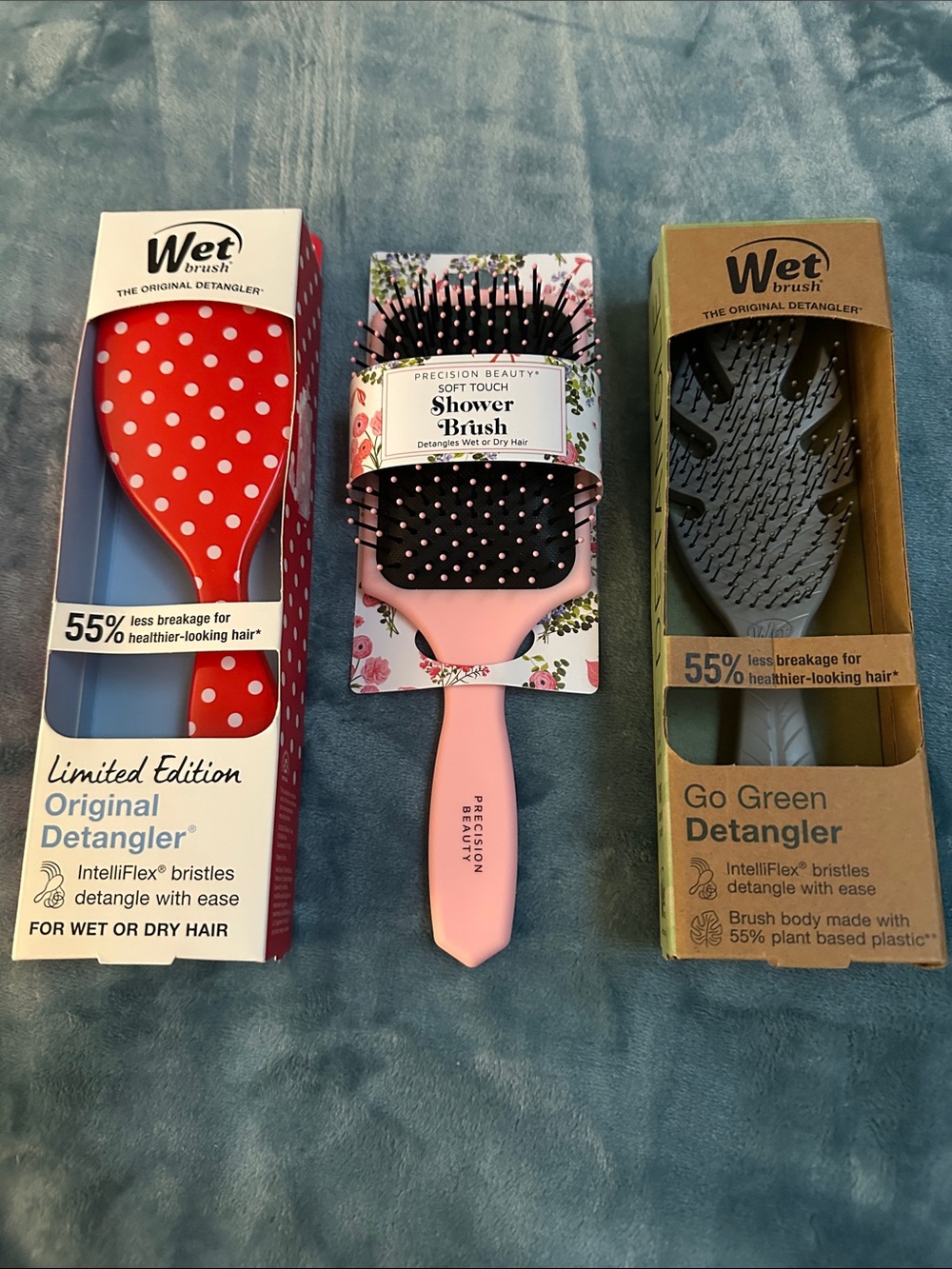 Set of 3 Hairbrushes. 2 Wet 1 Precision. New